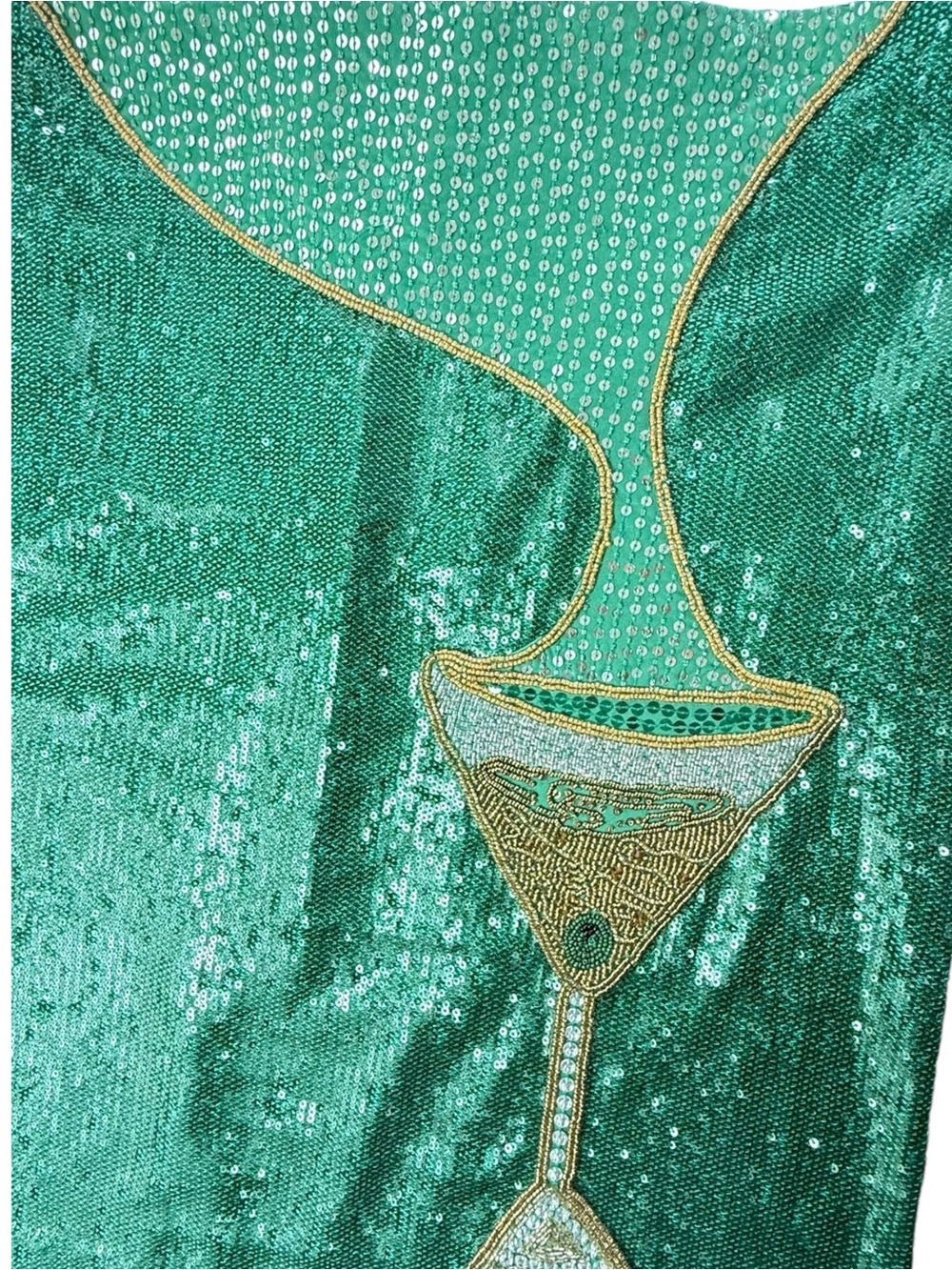 Antonio Melani Womens Naomi Sequin Skirt Green Beaded Cocktail Size 14 NWT - Picture 11 of 16